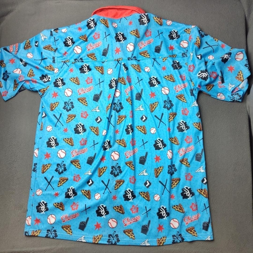 Chicago White Sox Shirt Mens XL Blue SGA Hawaiian Pizza Baseball MLB Floral Logo - Picture 3 of 7